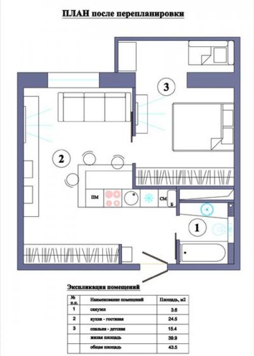 Как сделать трешку из однушки. Почти, что трешка из однокомнатной квартиры в закладки 5