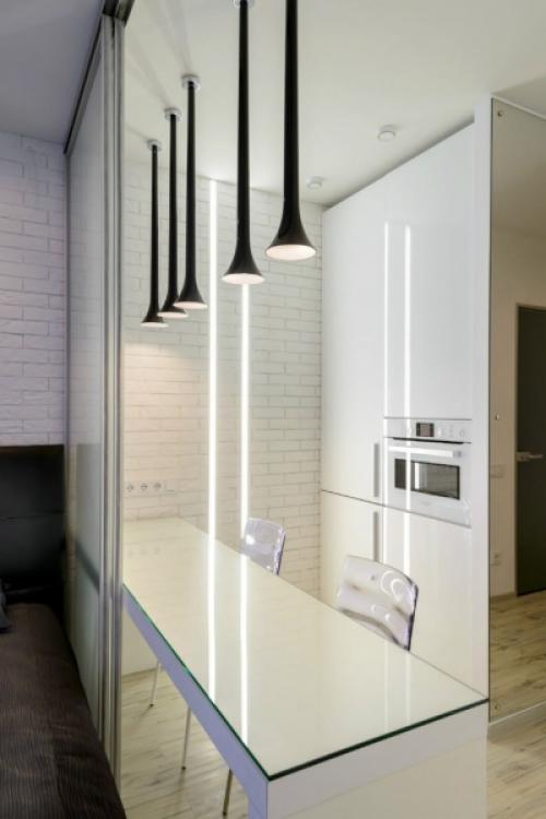 Комната и кухня в одном помещении. Планировка совмещенной кухни со столовой 13