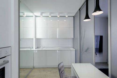 Комната и кухня в одном помещении. Планировка совмещенной кухни со столовой 09