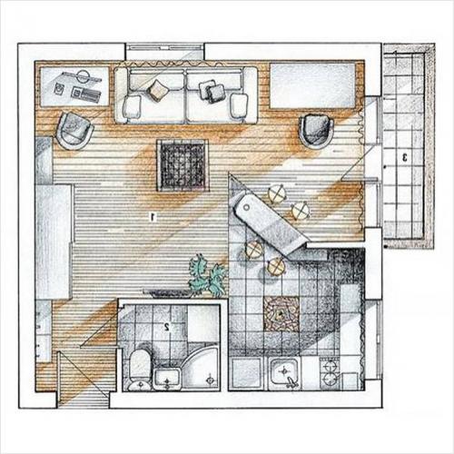 Переделка 2 комнатной квартиры в 3 х комнатную. Двухкомнатная хрущевка: переделка 19