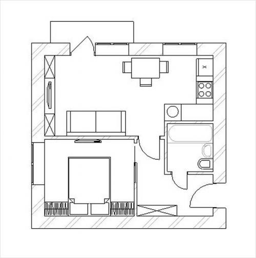 Переделка 2 комнатной квартиры в 3 х комнатную. Двухкомнатная хрущевка: переделка 21
