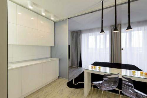 Комната и кухня в одном помещении. Планировка совмещенной кухни со столовой 12