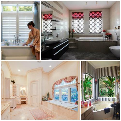 Шторы в ванную на окно. Римские шторы 15