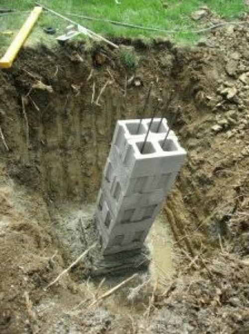 Столбчатый фундамент из бетонных блоков. Основные этапы работы