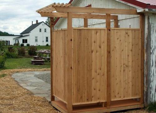 Отделка душевой деревом. Вариант №1 – отделка деревом