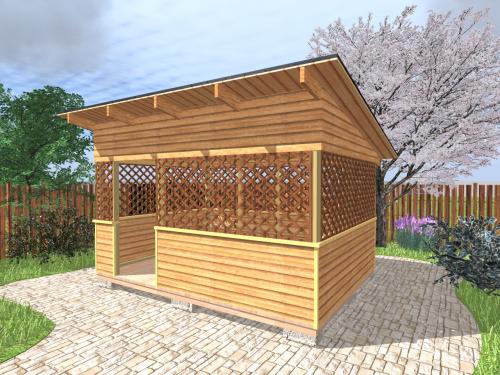 Односкатная крыша для беседки. Беседка с односкатной крышей