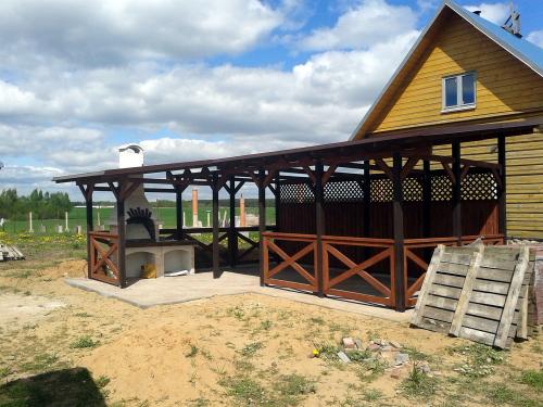 Односкатная крыша для беседки. Беседка с односкатной крышей