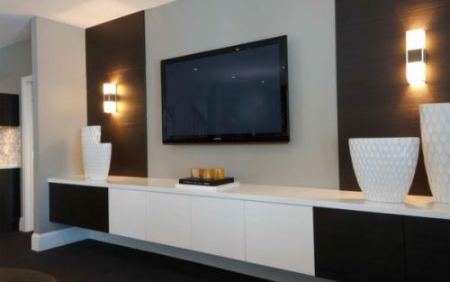 Декоративная стена под телевизор. Дизайн стены с телевизором в гостиной — фото примеров