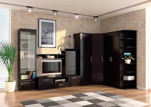 Встроенный угловой шкаф в гостиную. Угловой шкаф в гостиную — современные варианты