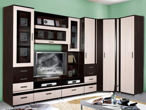 Встроенный угловой шкаф в гостиную. Угловой шкаф в гостиную — современные варианты