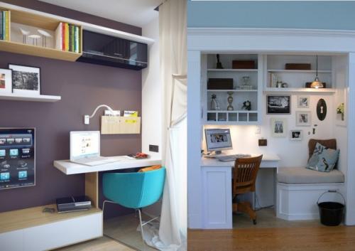 Дизайн однокомнатной квартиры с кроватью. Организуем рабочую зону