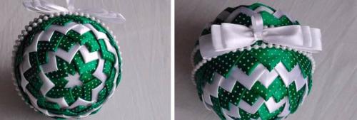 Бантик на новогодний шарик. Как украсить шары ленточками