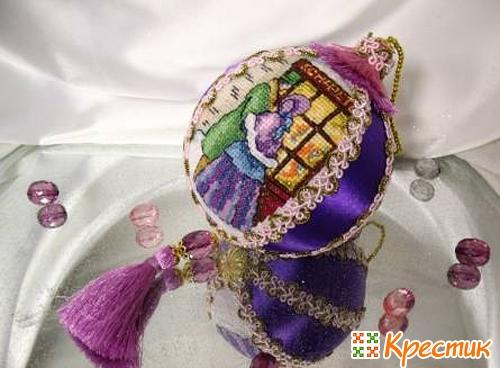 Новогодние шары из атласных лент. Мастер-класс «Новогодние шары из лент» 33