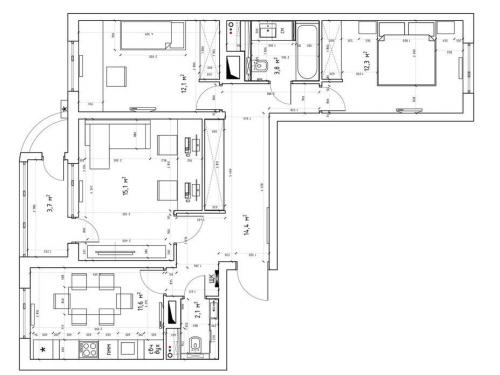 Перепланировка 4 комнатной квартиры 62 кв м. Перепланировка трёшки в типовой панельке: 7 схем (бесплатно)