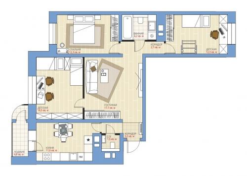 Перепланировка 4 комнатной квартиры 62 кв м. Перепланировка трёшки в типовой панельке: 7 схем (бесплатно)
