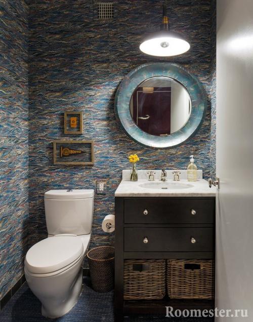 Туалет с окном. Цветовые решения