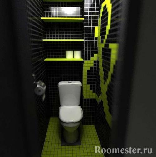 Туалет с окном. Цветовые решения