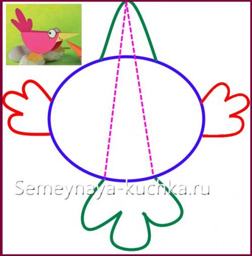 Простые поделки из бумаги для детей схемы. Поделки из бумаги сложенной пополам.