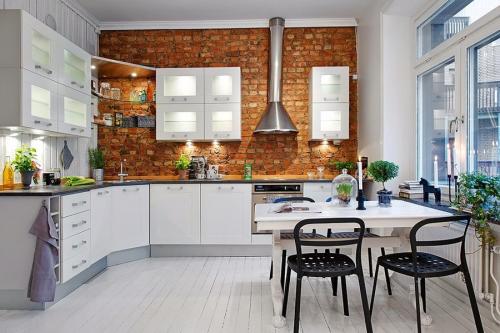 Кирпичные стены в интерьере белые. Белая кирпичная стена в гостиной 31