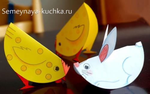 Простые поделки из бумаги для детей схемы. Поделки из бумаги сложенной пополам.