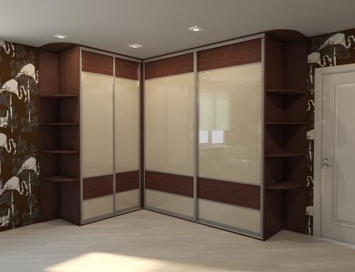 Угловые шифоньеры в зал. Преимущества и недостатки угловых шкафов-купе в гостиной