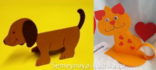 Простые поделки из бумаги для детей схемы. Поделки из бумаги сложенной пополам.