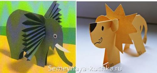 Простые поделки из бумаги для детей схемы. Поделки из бумаги сложенной пополам.