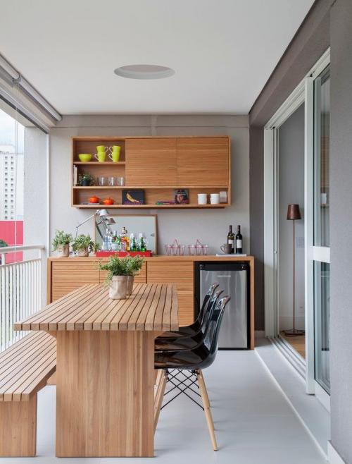 Отделка балкона идеи. Идеи дизайна балкона под столовую зону и кухню