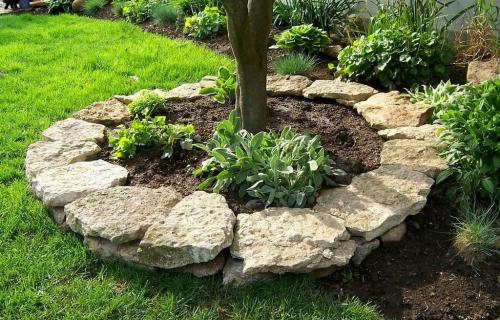 Бордюр для клумбы из подручных средств. Бордюр из натурального камня