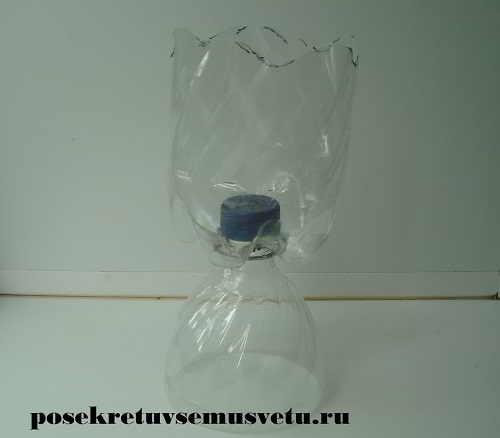 Как из пластиковой бутылки сделать вазу. Как сделать вазу из стеклянной бутылки 09