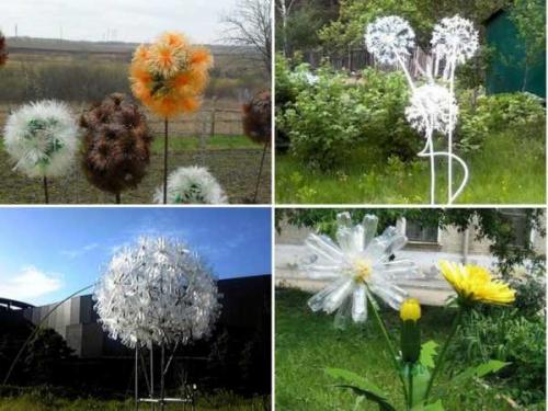 Большие цветы из пластиковых бутылок. Как сделать цветы из пластиковых бутылок 13