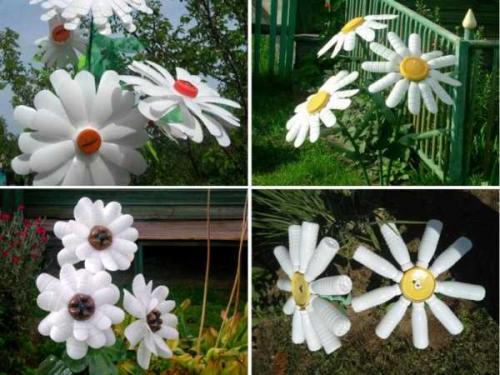 Большие цветы из пластиковых бутылок. Как сделать цветы из пластиковых бутылок 09