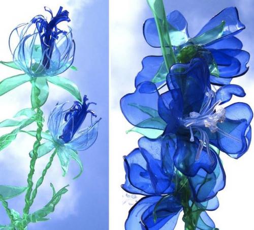 Большие цветы из пластиковых бутылок. Как сделать цветы из пластиковых бутылок 04 Большие цветы из пластиковых бутылок. Как сделать цветы из пластиковых бутылок 04