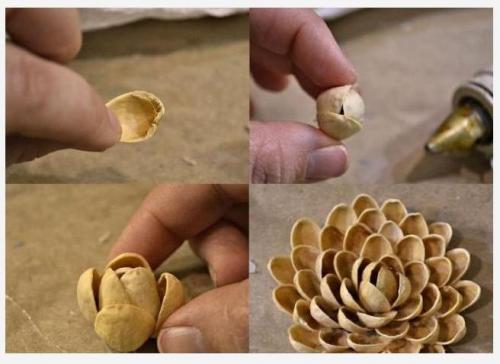 Птички из фисташек. Поделки — картины из фисташек