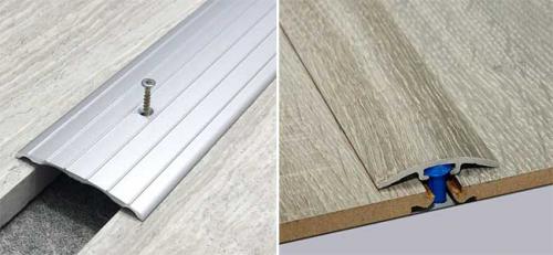 Как сделать стык ламината и плитки без порожка из пробки. Виды порожков (профилей) для стыковки ламината