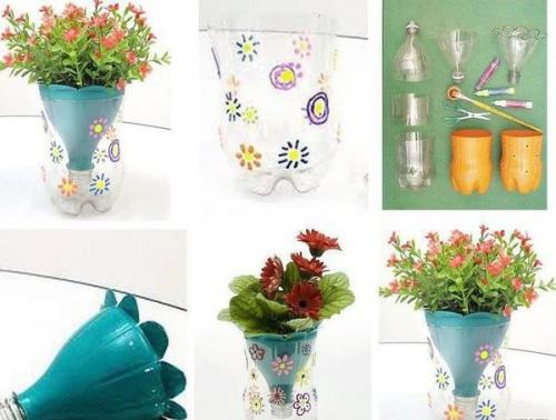 Как сделать кашпо для цветов из пластиковых бутылок своими руками. Удобное кашпо из пластиковой бутылки 32