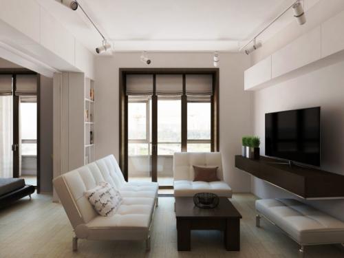 Дизайн маленького зала с балконом. Объединение балкона с гостиной комнатой