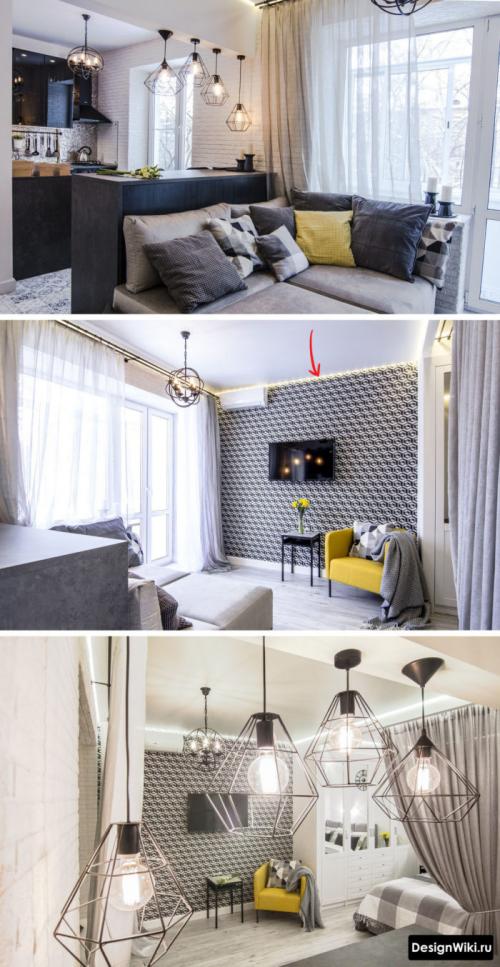 Гостиная с кухней студия дизайн. Базовые принципы оформления 09 Гостиная с кухней студия дизайн. Базовые принципы оформления 09