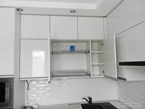 Кухня мдф белый глянец. Белая глянцевая кухня 8,3 кв.м за 6200$ (10 фото после монтажа)