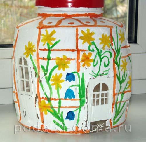 Сказочный домик из пластиковой бутылки. Гриб-дом из бутылки Отредактирова. 2019