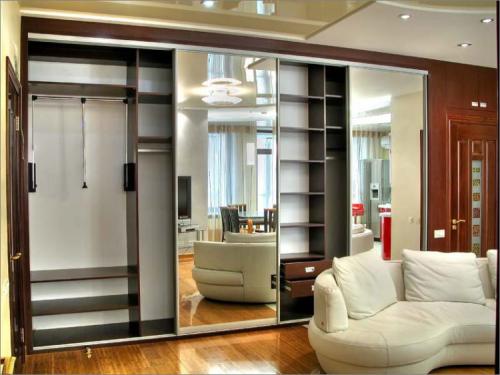 Шкафы купе в зал на всю стену. Размеры шкафа-купе