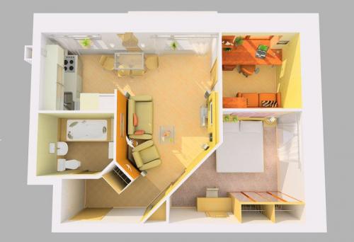 Интерьер зонирование однокомнатной квартиры. Варианты планировки однокомнатной квартиры для семьи из трех человек