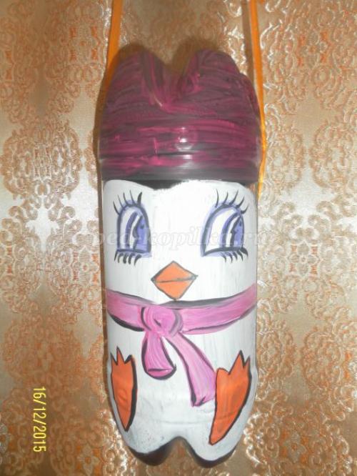 Пингвины своими руками из пластиковых бутылок. Зимние поделки из пластиковых бутылок. Пингвины 28