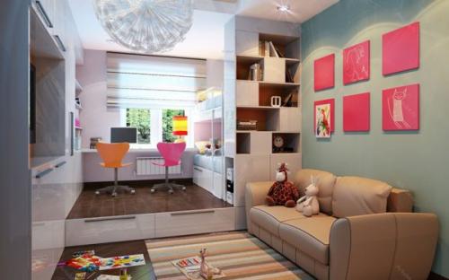 Гостиная и детская в одной комнате. Дизайн гостиной совмещенной с детской
