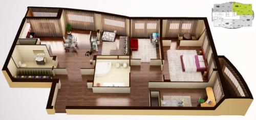 4 комнатная квартира планировка. Стандартный план 03