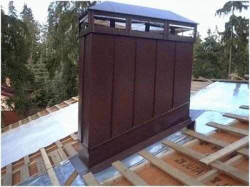 Отделка трубы на крыше из профнастила. Причины протечек 15