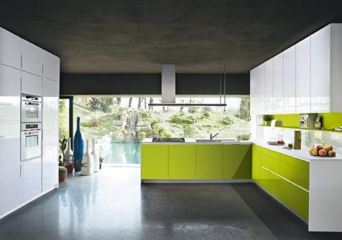 Кухня зеленая с коричневым. Сочетание цветов для зеленой кухни.