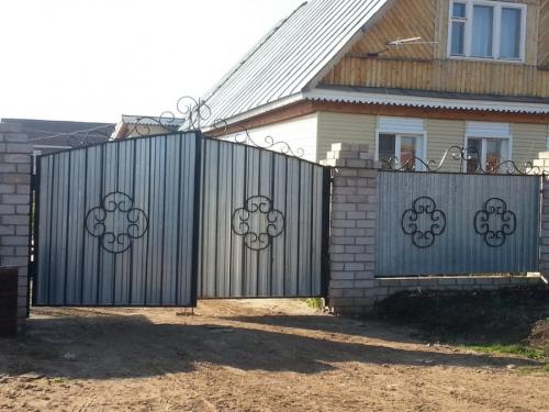 Ворота из профнастила в рамке. Ворота из профнастила — 135 фото, как установить своими руками разные типы ворот