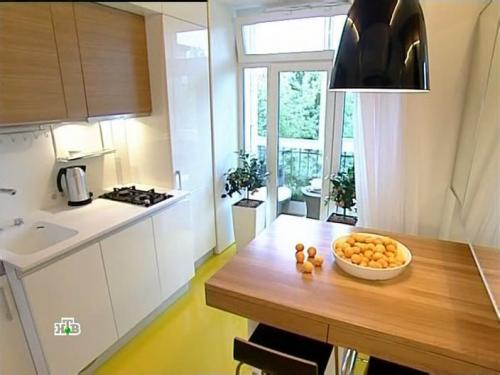 Французское окно на кухне