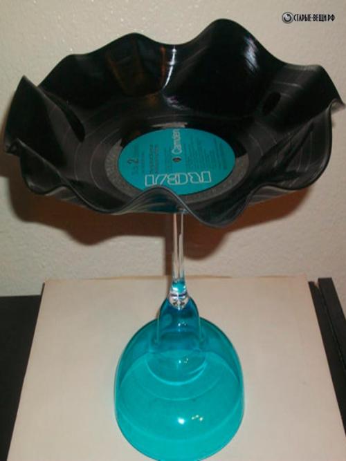 Поделки из виниловых пластинок. Всевозможные емкости